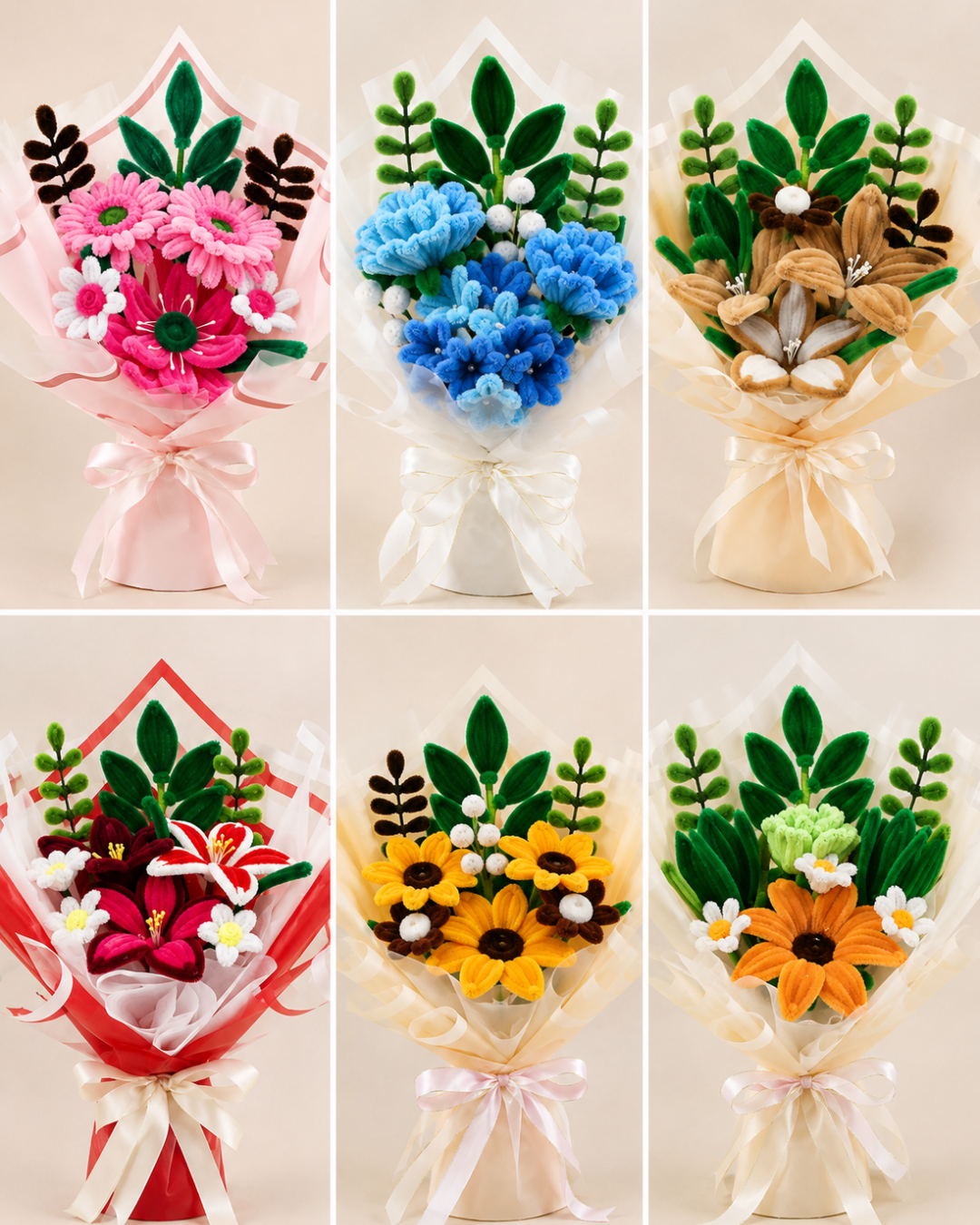 Fuzzy Wire Flower Bouquet