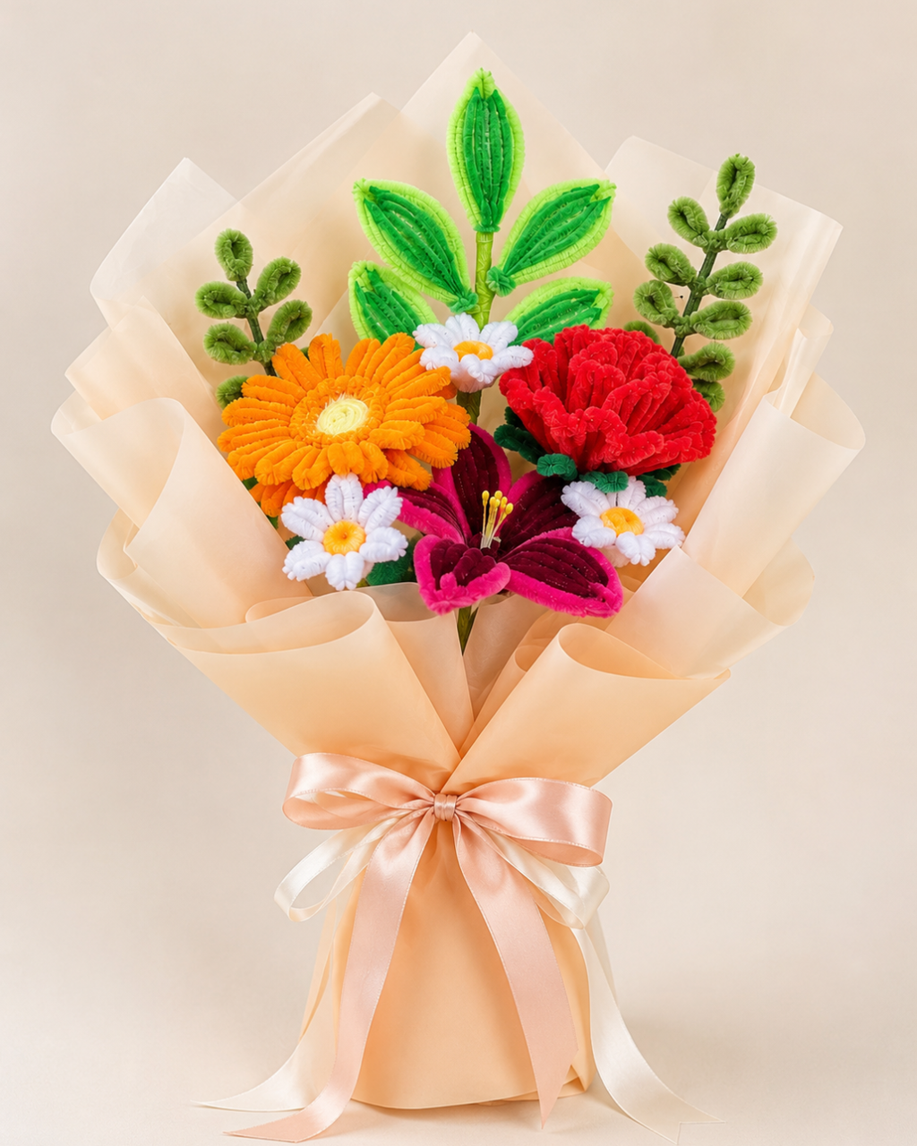 Fuzzy Wire Flower Bouquet - Design #1