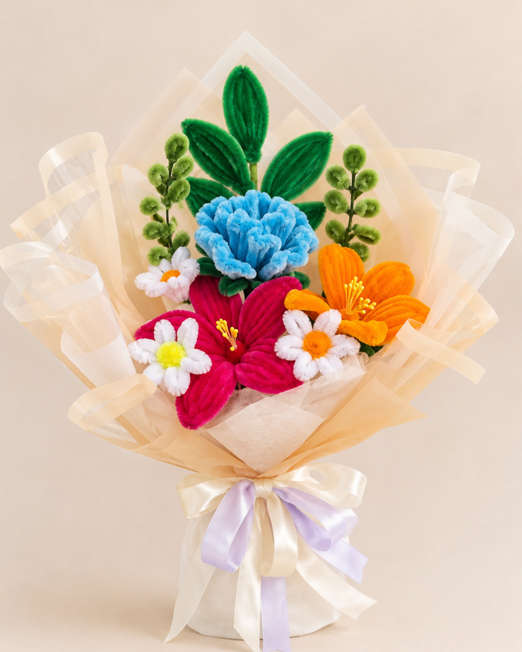 Fuzzy Wire Flower Bouquet - Design #2