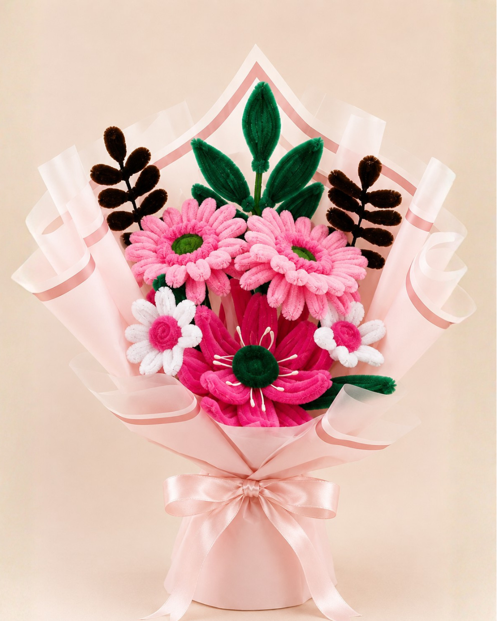 Fuzzy Wire Flower Bouquet - Design #3