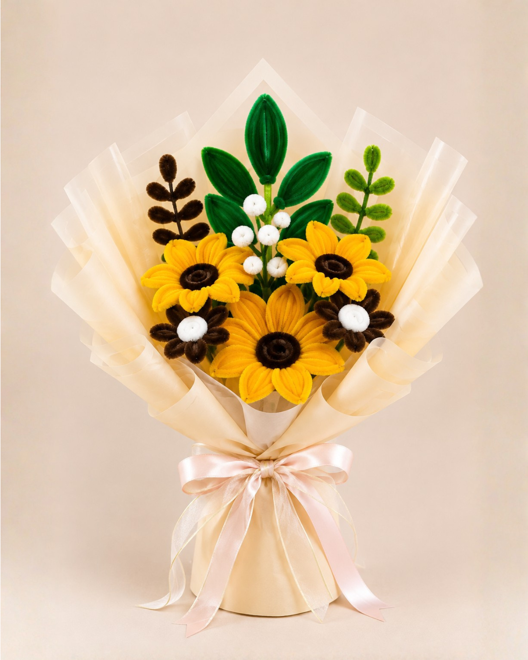 Fuzzy Wire Flower Bouquet - Design #4