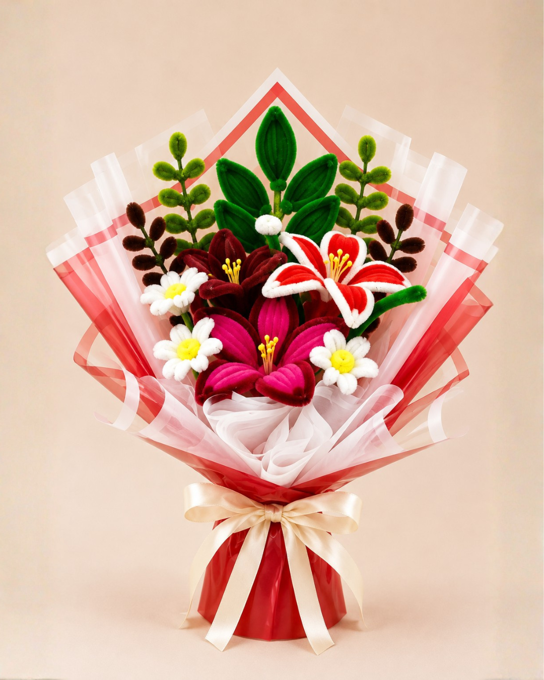 Fuzzy Wire Flower Bouquet - Design #5