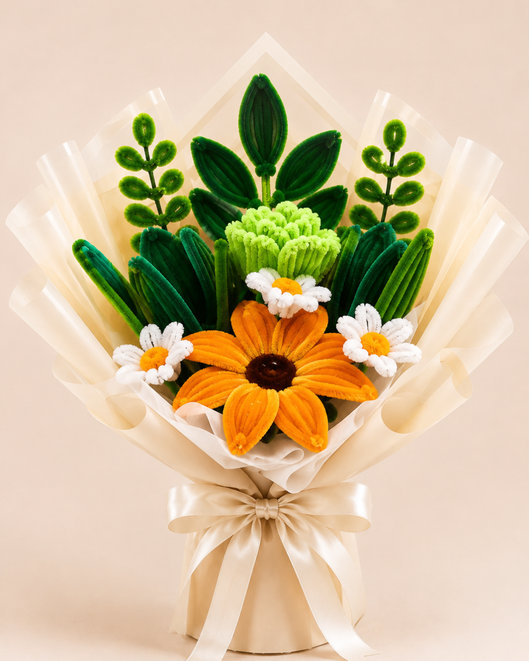 Fuzzy Wire Flower Bouquet - Design #7